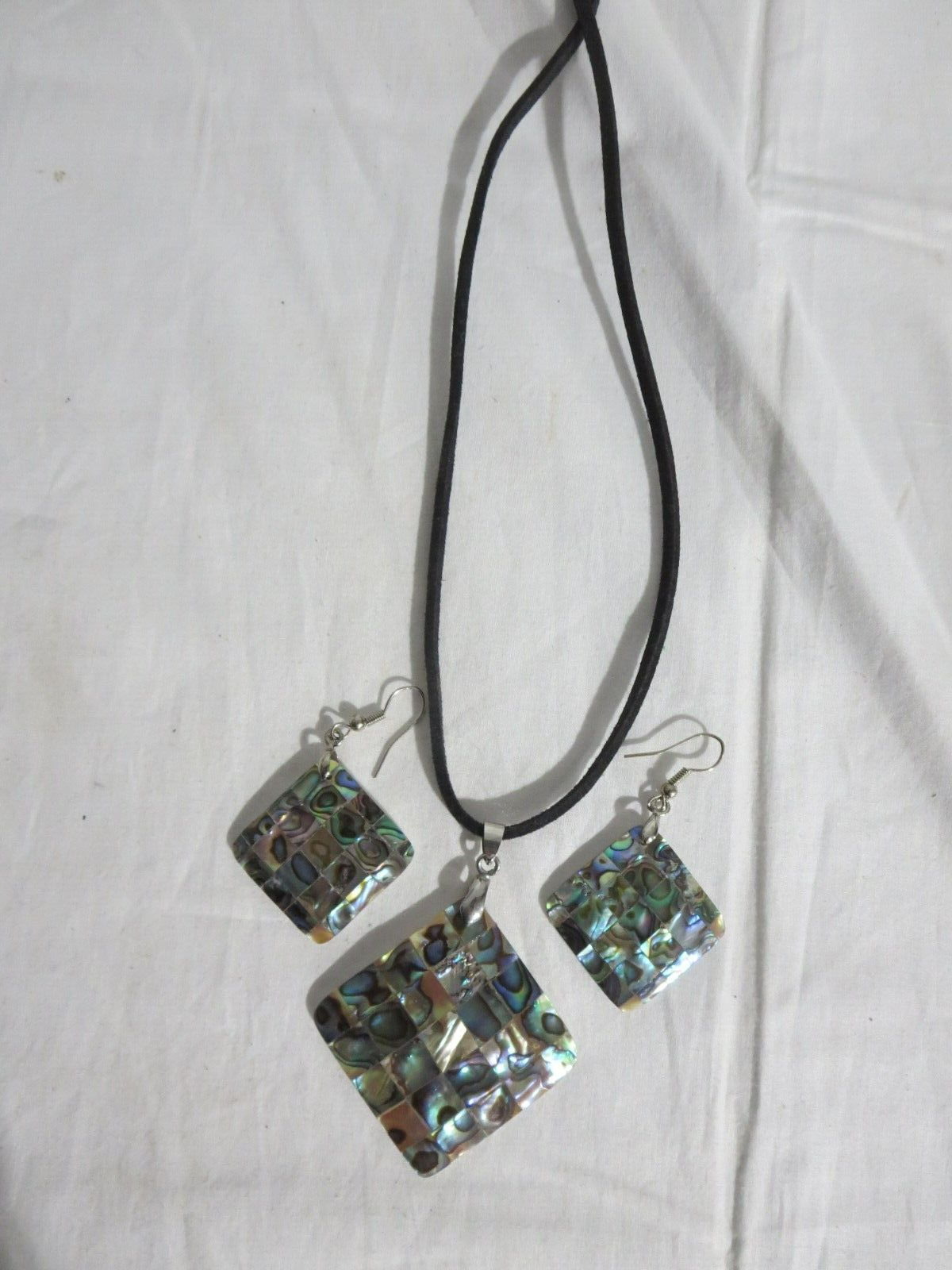 Abalone Shell Necklace and Peirced Earrings