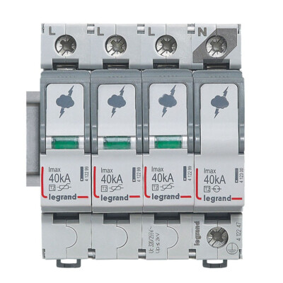 Legrand 412247 Überspannungsableiter Typ 2, 3+1 Schaltung, 230/400 VAC