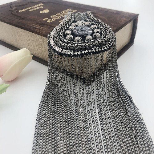 Unisex Boards Chain Shoulder Decorations Epaulet Tassel 2Pcs New Sewing Gothic - Picture 19 of 28