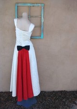 Vintage 1940s Bustle Evening Gown Wedding Dress Sz S B32 W27