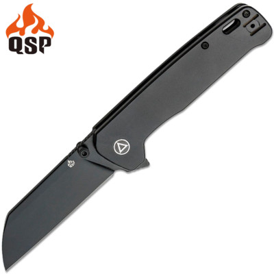 QSP Penguin PLUS Flipper CPM-20CV Black Blade Black Titanium Handles QS130XL-C