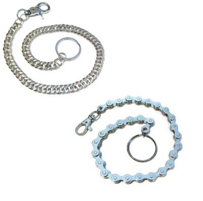 Silber lang stark Metall Hipster Schlüssel Geldbörse Gürtel Ring Clip Fahrrad Kette Schlüsselanhänger 