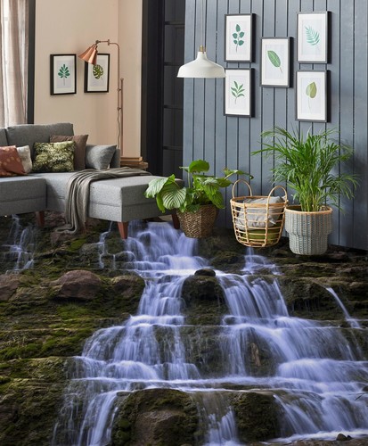 3D Blue Falls 1976 Floor WallPaper Murals Wall Print Decal AU Zoe - Picture 2 of 5
