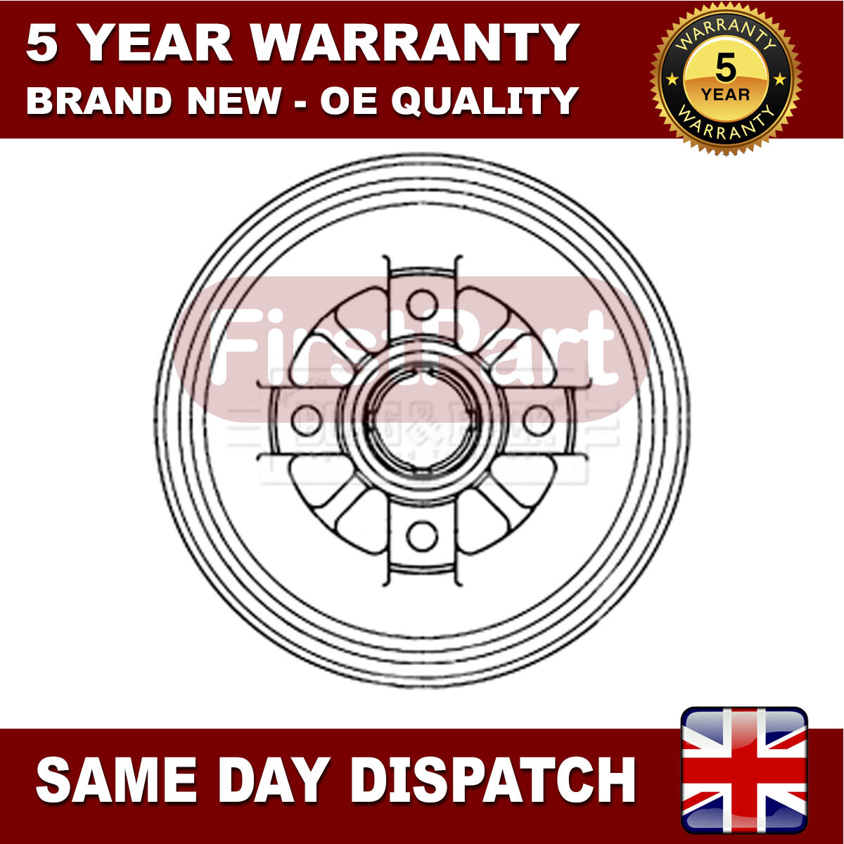 Fits Kia Rio 2002-2005 1.3 1.5 FirstPart Rear Brake Drum #1 58411FD100