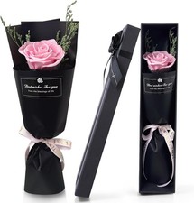 Single Preserved Roses in A Gift Box - Real Forever Rose Flower with Greeting Ca