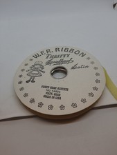 VINTAGE W.F.R. RIBBON 100 YDS. Yellow Fused Edge Acetate. Opened But LOTS left