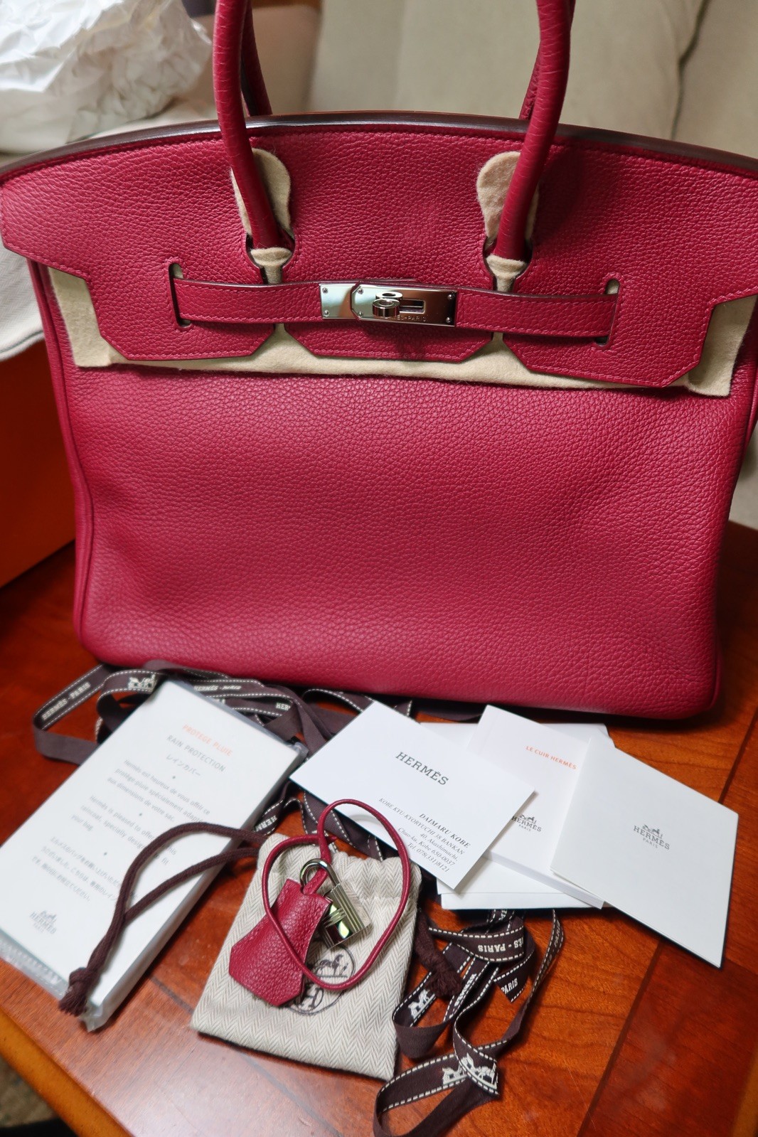 Hermes Birkin 35 Red Togo Leather with Palladium Hardware
