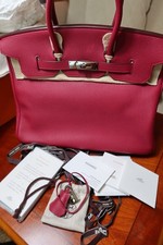 Hermes Birkin 35 Red Togo Leather In Palladium Hardware