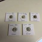Mixed lot of FIVE (5) 1 gram silver bars/rounds 0.999 fine precious metals Ag