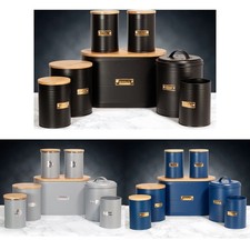 Tea Sugar Coffee Cookie Storage Canisters Sets Jars Utensil Bread & Compost Bin