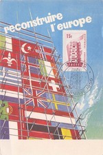 Carte postale postcard 1er Jour first day timbre 1956 EUROPE FOIRE DE PARIS