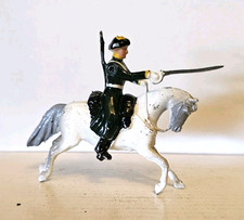 SOLDIER ON HORSE CHARGING W/ SWORD RIFLE SLUNG BRITAINS TIMPO JOHILLCO CHERILEA