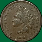 1872 Indian Head Cent Choice Very Fine VF+/XF Coin #41612