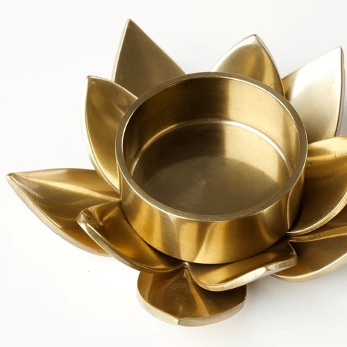 Ikea Tealight Holder Gold Color Coloured Knastrigt Candle Metal Lotus flower - Picture 2 of 4