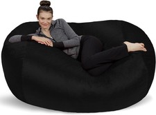 XL Bean Bag Lounger - Plush Bean Bag Sofas with Super Soft 6 Feet - Black
