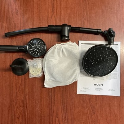 NEW Moen 28586BL Attract Magnetix 6-Spray Dual Shower Heads Matte Black B172