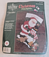 Bucilla 329967 XMAS Friends Felt Stocking Kit Complete NEW Santa Snowman Animals