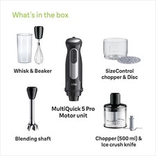 BRAUN FRULLATORE IMMERSIONE MULTI QUICK 5 MQ55254MBK          