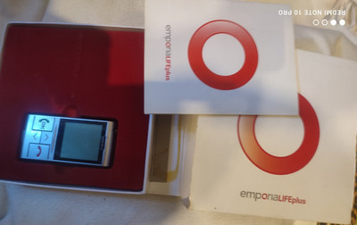 emporia LIFEplus Handset schnurgebunden mit Display, Rot