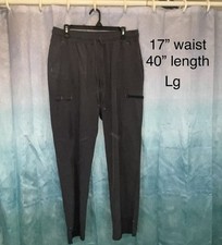 Scrubstar Star Women's Lg/Xl Gray Scrub Pants W/Drawstring Aqua Accents