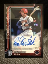 Topps 2025 Chrome Legends Carlton Fisk Black Refractor /10 Red Sox