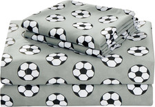Chezmoi Collection 3-Piece Kids/Teens Sports Sheet Set - Soft Microfiber Gray Bl