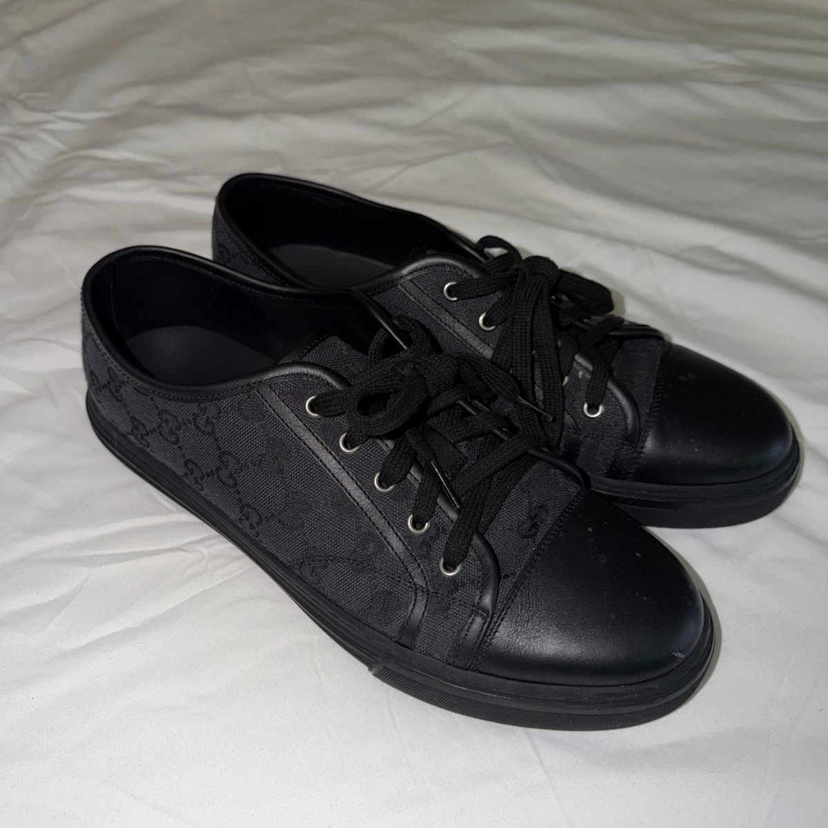 Gucci GG Canvas Low Grey Black for sale | eBay