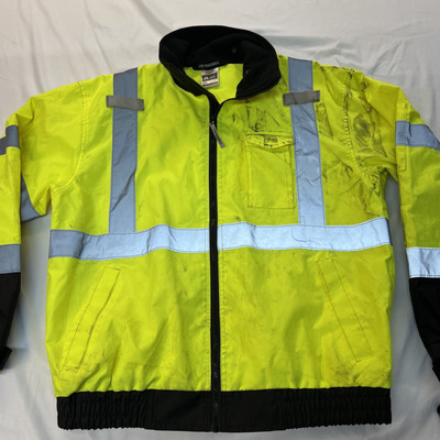 SCVFD Men s Large Safety Reflective Bomber Jacket 3M Scotchlite Level 3 #8379