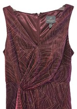 RTLS 200 ADRIANNA PAPELL WOMENS MULBERRY GOWN SZ 0