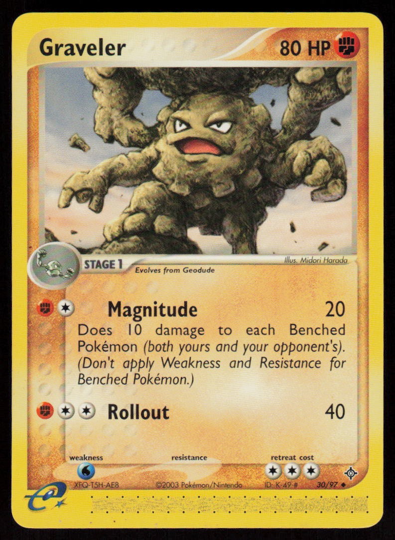Graveler 30/97 Uncommon Dragon Pokemon Near Mint