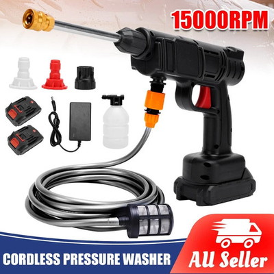 #ad 2 Battery Cordless Portable Car High Pressure Washer Jet Water Wash Cleaner Gun AU $46.55