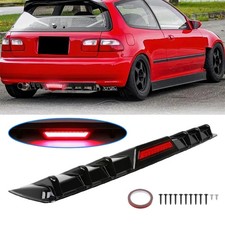 Gloss Rear Bumper Lip Diffuser Lip W Led Light For Honda Civic Eg Ek Hatchback Gloss Rear Bumper Lip Diffuser Lip W Led Light For Honda Civic Eg Ek Hatchback