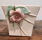 Vintage Collectible Pottery McCoy Blossom Time Square Jardiniere Planter  1940s