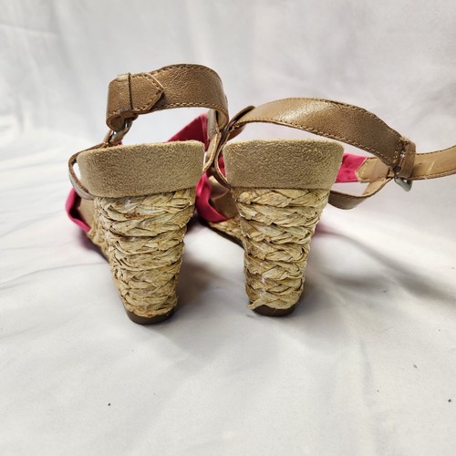 Women's Aerosoles Wedge Sandal Sz 7 Pink Straps Feminine Barbiecore - Picture 5 of 7