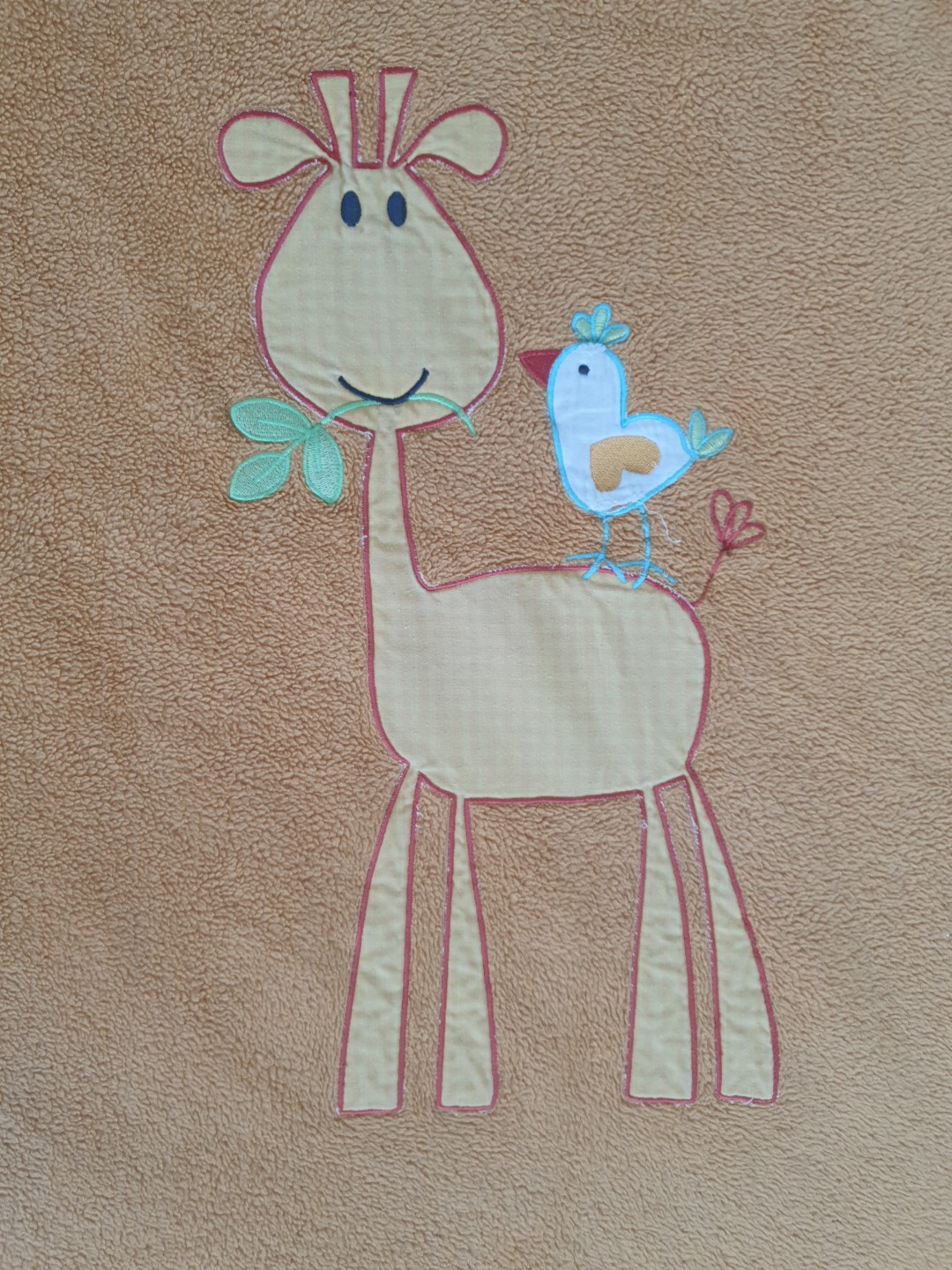 Coperta Pile Mothercare Arancione Giallo Giraffa Uccellino 7180321 Grande Amata
