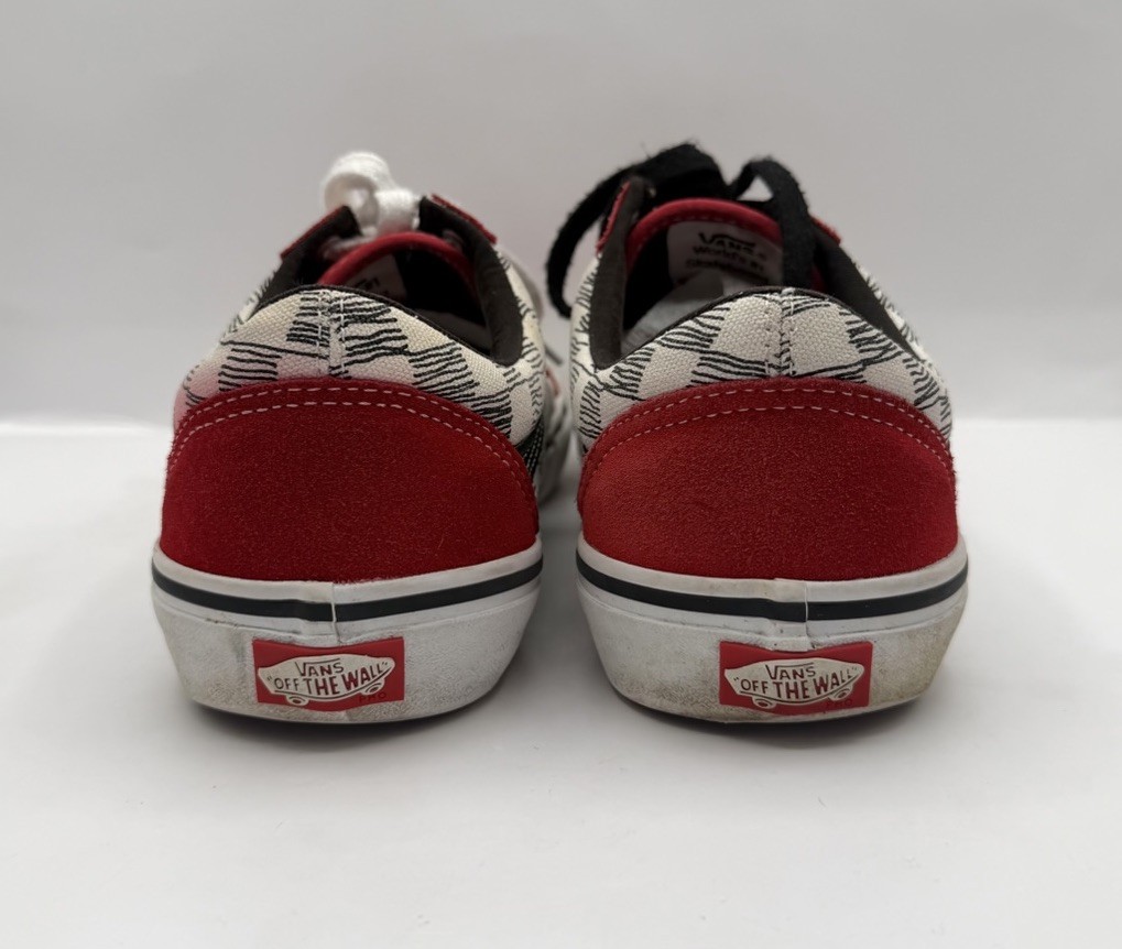 Vans Old Skool Pro Sketched Checkerboard Racing Red White Special Edition Shoes thumbnail 5