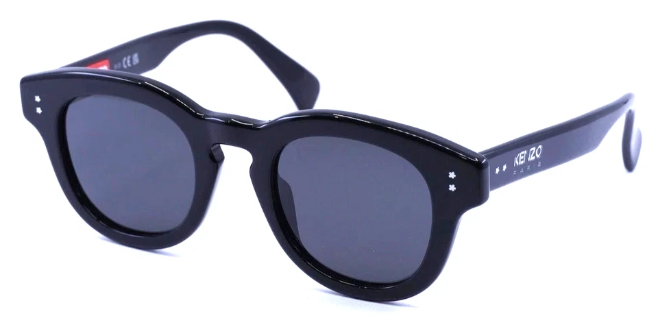 GAFAS DE SOL AUTÉNTICAS LENTES NEGRAS BRILLANTES/AZUL HUMO KENZO PARIS KZ40163I 01V 48-23 Foto 3 de 4