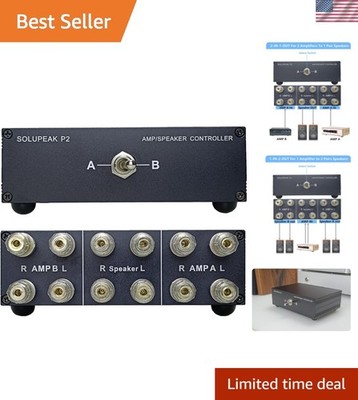 P2 21-IN-12-OUT Amplifier Speaker Switcher - 2-in-1 Audio Selector Splitter