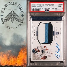2022 National Treasures Crossover Rookie Patch Auto Malik Willis /99 PSA 9 Pop 1