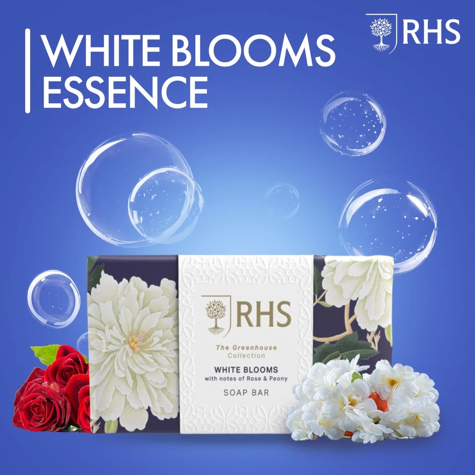 RHS White Blooms Soap Bar 200g with Bergamot, Rose & Vanilla Notes - Image 4 of 4