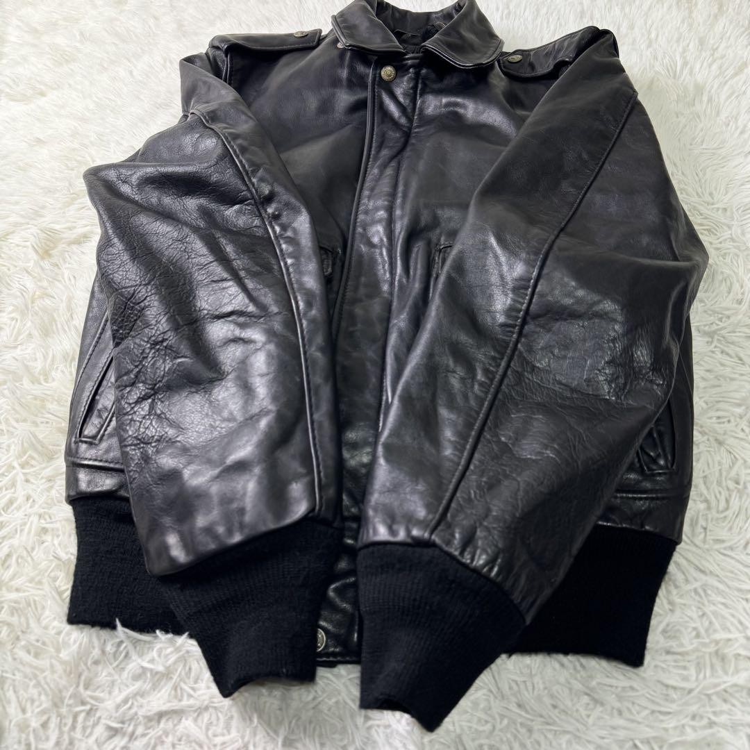 Rare Schott Flight Jacket G-1 Black 184SM 38 | eBay