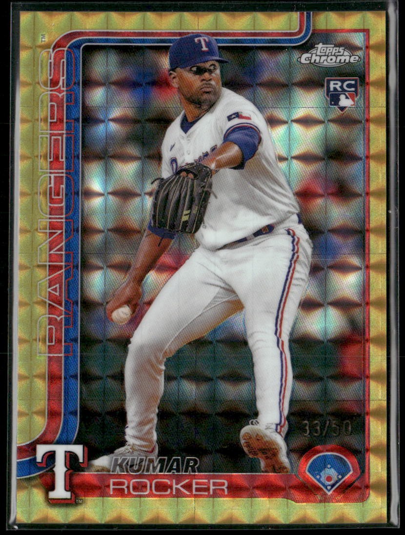 2025 Topps Chrome #73 Kumar Rocker Gold Geometric Refractors #/50