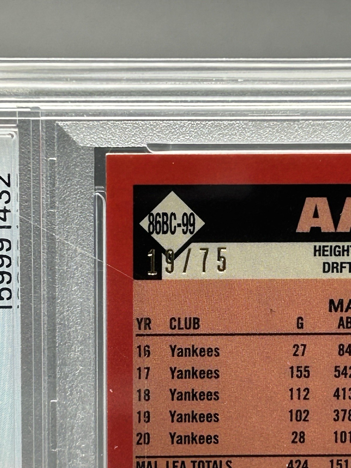 2021 Topps Chrome Silver Pack Aaron Judge 1986 Purple Refractor #19/75 PSA 9 view 2