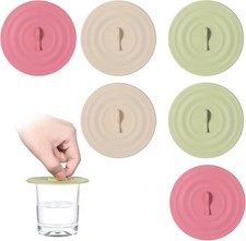 6 Pcs Silicone Lids for Cups, Silicone Cup Covers, 3.94 Inch Diameter Airtight S