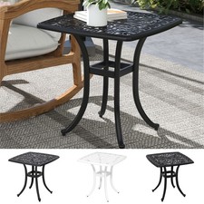 53 cm Outdoor Square Side Table, Cast Aluminium Patio Table