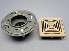 Zurn 55837-052 Floor Drain complete w/56376-2 Rubber Grommet & Square Grate