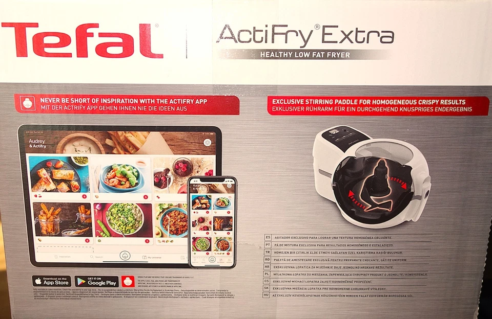Tefal ActiFry Extra Fritteuse Airfryer FZ722015 1,2 kg Rührarm 1520W Weiss Neu - Bild 3 von 4