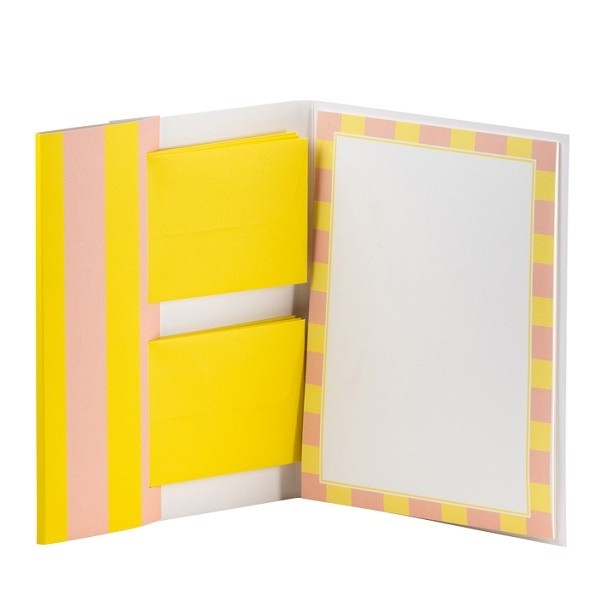 RÖSsler BRIEFPAPIER-PACK Sunny Stripes Briefpapiermappe 10 BLATT/10 UmschlÄGe-image