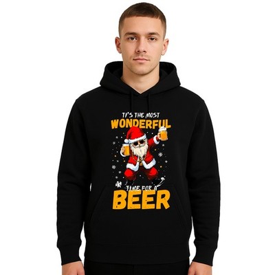 IT'S THE MOST WONDERFUL Santa Novelty Beer Party Gift Funny Xmasr Men's Hoodie