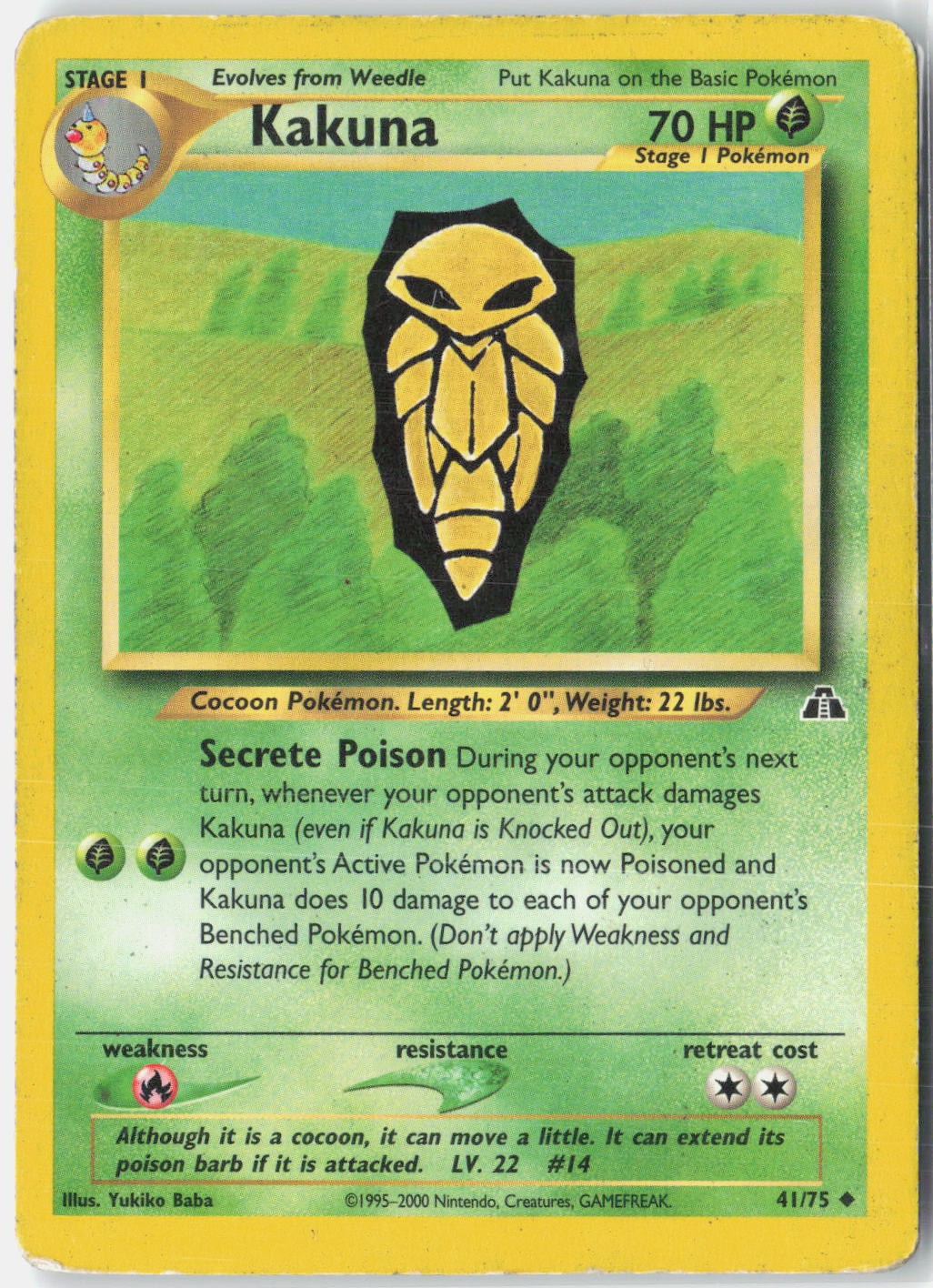 Kakuna Neo Discovery 41/75 Pokemon Card Unlimited